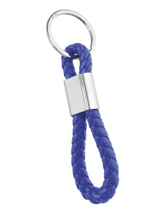 BLUE BRAIDED CABLE KEYCHAIN