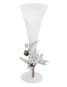 CANDLE WHITE GLASS FLUTE
