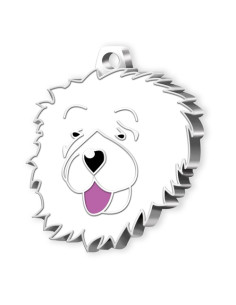 MEDAILLE CHIEN CHOW CHOW BLANC