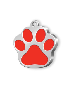 PET TAG SMALL PAW RED