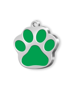 PET TAG SMALL PAW GREEN