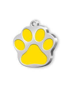 PET TAG SMALL PAW YELLOW