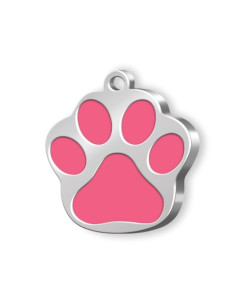 PET TAG SMALL PAW PINK