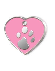 PET TAG BIG PINK HEART WITH...