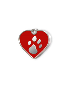 PET TAG MINI RED HEART WITH...