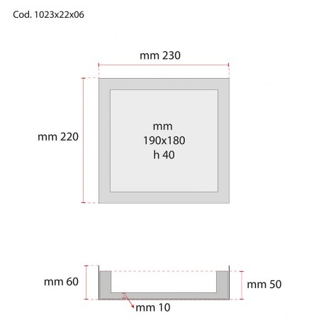 SCATOLA BLU RASO BLU 230X220X60 MM