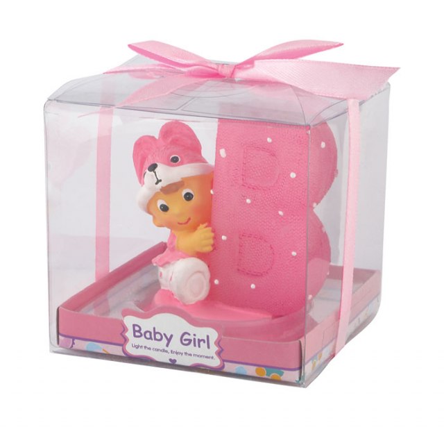 BOUGIE "BÉBÉ" ROSE H70 MM