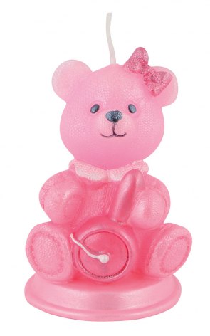 BOUGIE "OURSON" ROSE H75 MM