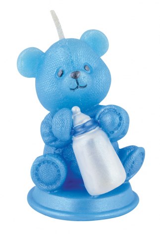 BOUGIE "OURSON" AZUR H75 MM