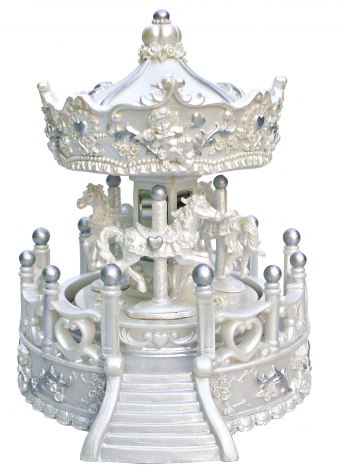 CARROUSEL ANGES BLANC/ARGENT-h=170mm