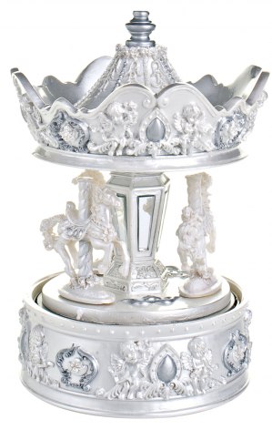 CARROUSEL ANGES BLANC/ARGENT-h=170mm