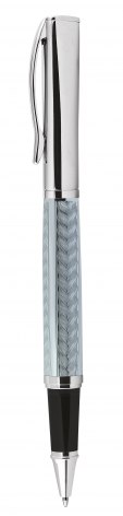 ROLLERBALL PEN CHROMED LIGHT BLUE