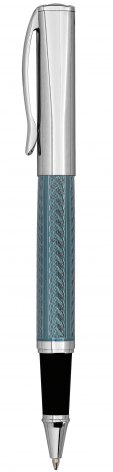 CHROMED ROLLER PEN BLUE