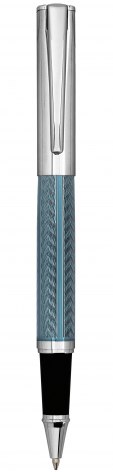 CHROMED ROLLER PEN BLUE