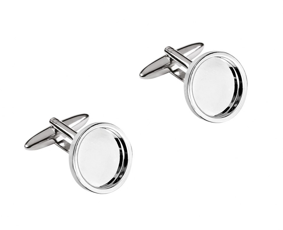 ROUND CUFFLINKS RECESSED 16 mm