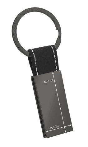 PORTACHIAVI RETTANGOLARE BRUNITO PU NERO