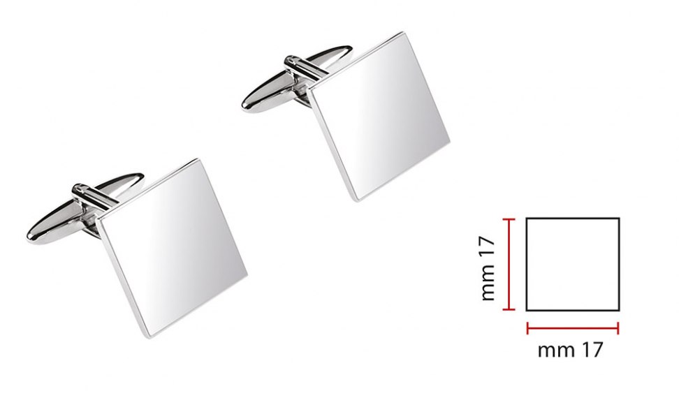 Boutons de manchette carrés 17x17 mm