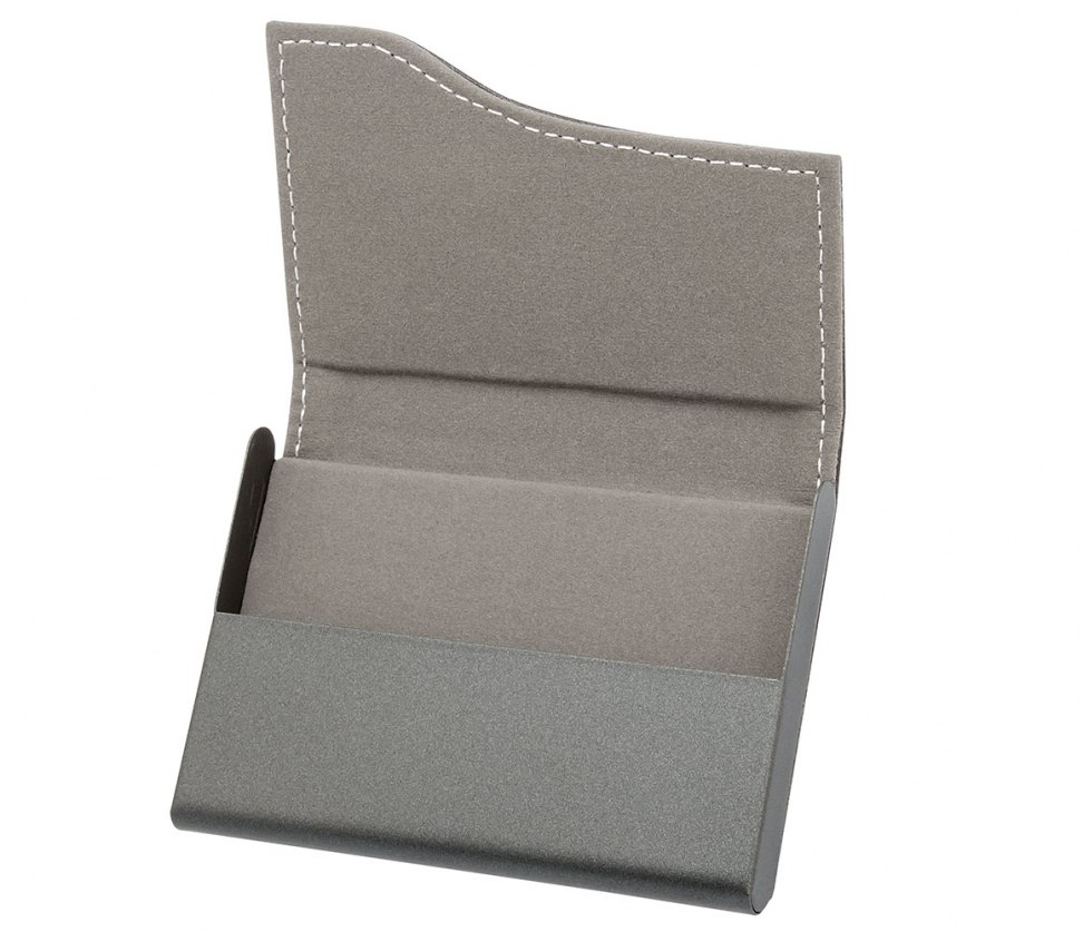 PORTABIGLIETTI METALLO BRUNITO PU NERO