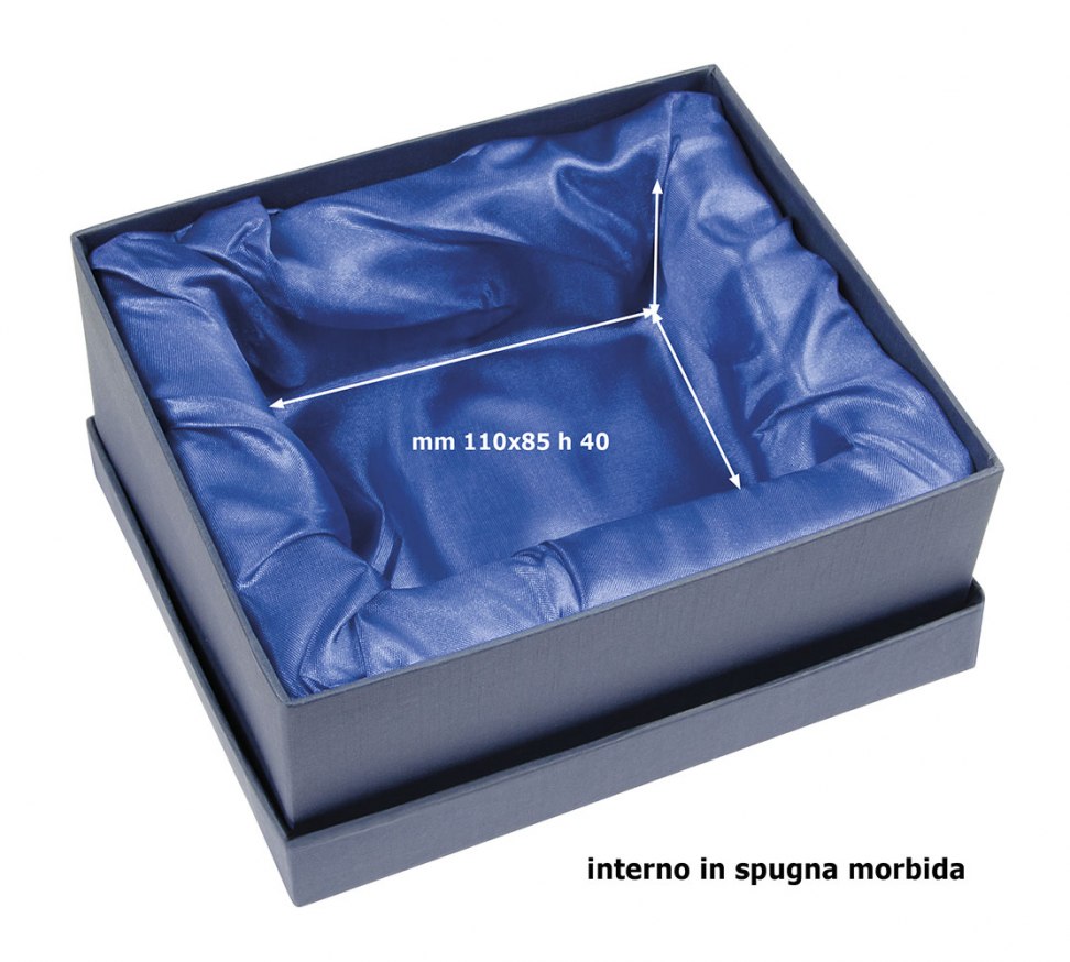 SCATOLA BLU CON SATIN 15X13X6 CM