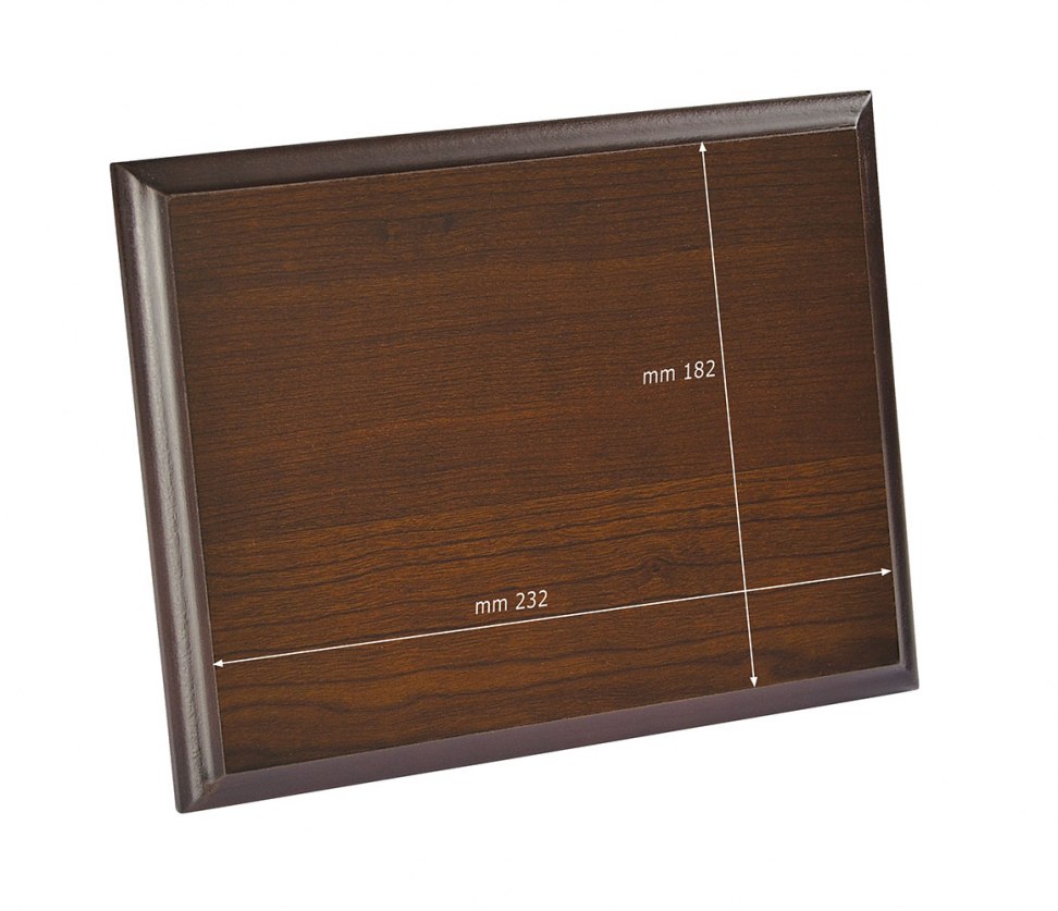 PLAQUE STAND CREST WALNUT 250X200