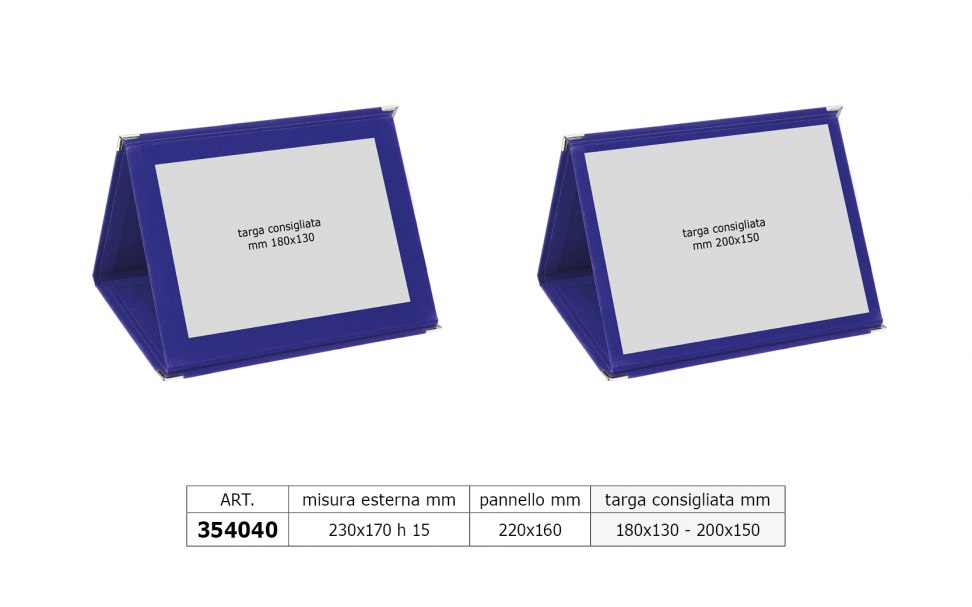 CARTELLA PORTATARGA MDF VELLUTO BLU23X17