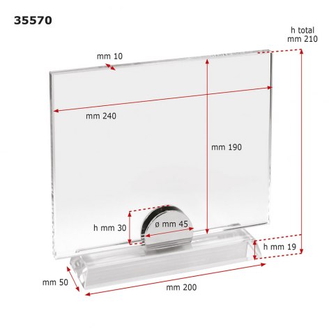 GLASS TROPHY 240X190X10 BASE H 19
