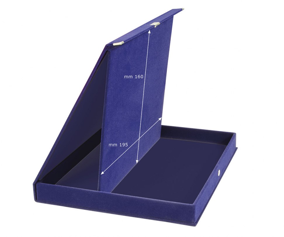 ASTUCCIO PORTATARGA VELLUTO BLU 21x17cm