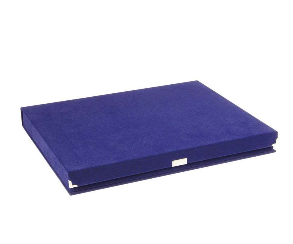 ASTUCCIO PORTATARGA VELLUTO BLU 21x17cm