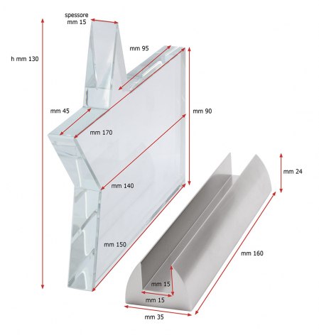 STELLA RETTANGOLARE CON BASE ALLUMINIO
