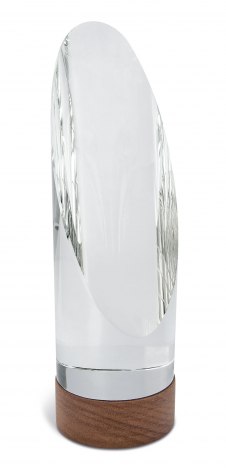 TROFEO CRISTALLO BASE LEGNO 7x23 CM