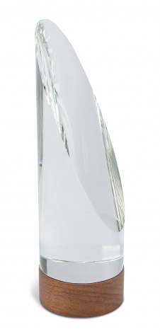 TROFEO CRISTALLO BASE LEGNO 7x23 CM
