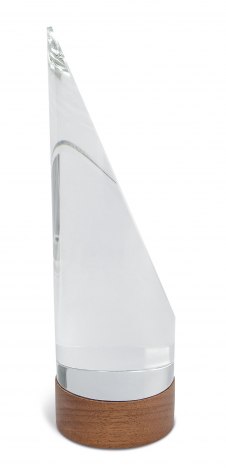 TROFEO CRISTALLO BASE LEGNO 7x23 CM