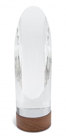 TROFEO CRISTALLO BASE LEGNO 7x23 CM