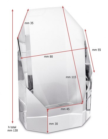 TROFEO CRISTALLO 8x6 h12.5 cm