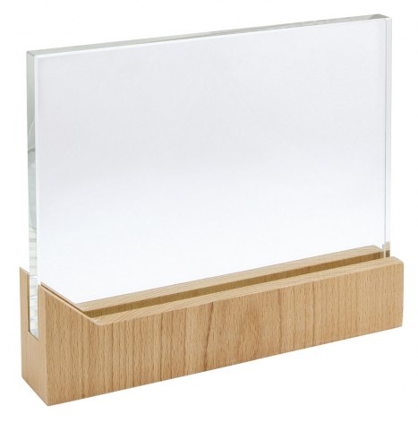 VERRE 150X220X15 MM AVEC SUPPORT EN BOIS