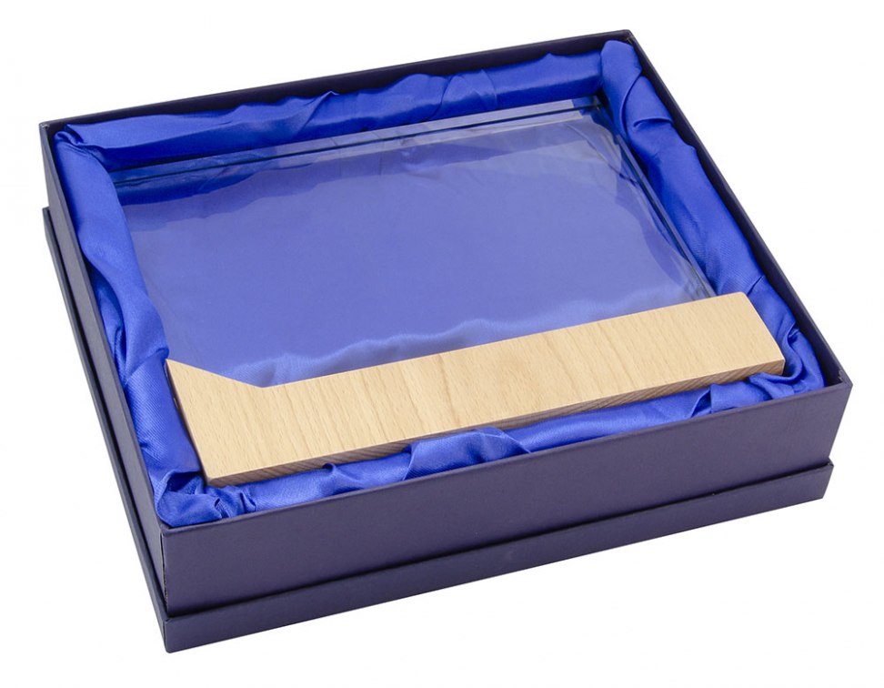 VERRE 150X220X15 MM AVEC SUPPORT EN BOIS