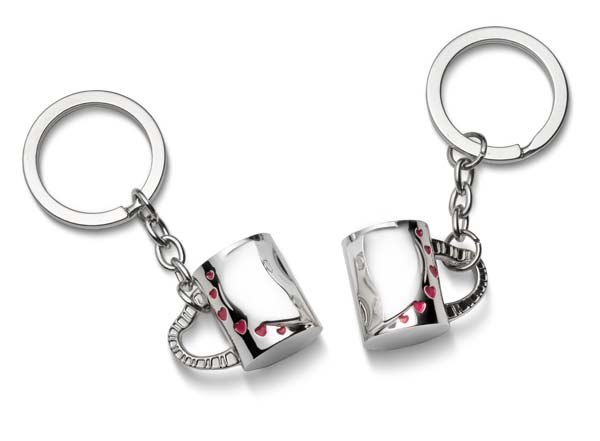Portachiavi "Coppia Di Tazze" Con Cuore