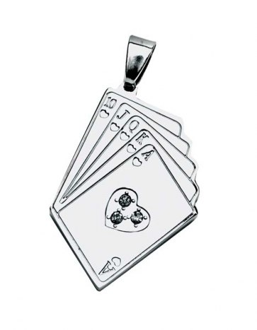 Pendente Acciaio Carte Da Gioco 25X35Mm