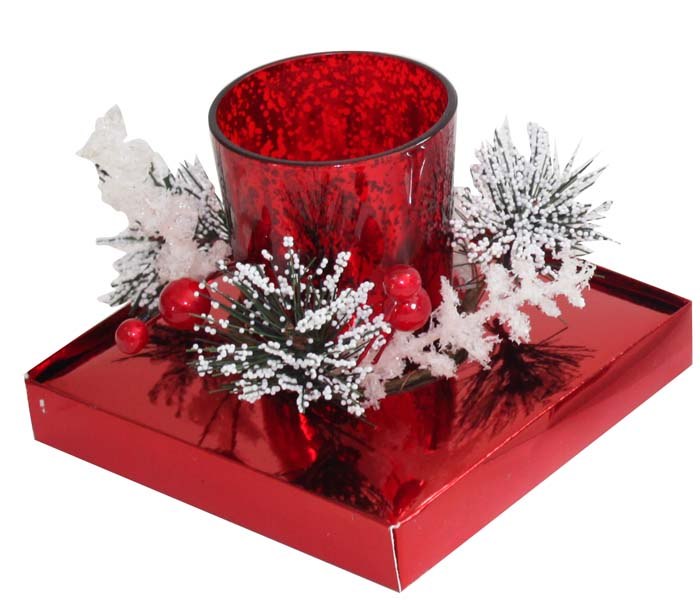 Candela Bicchiere Rosso - 122X122 H 90Mm