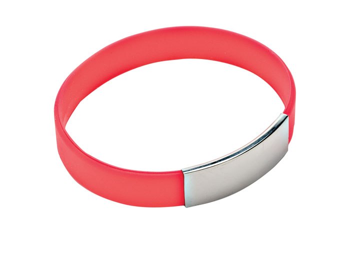 Bracciale Silicone Rosso Con Piastra