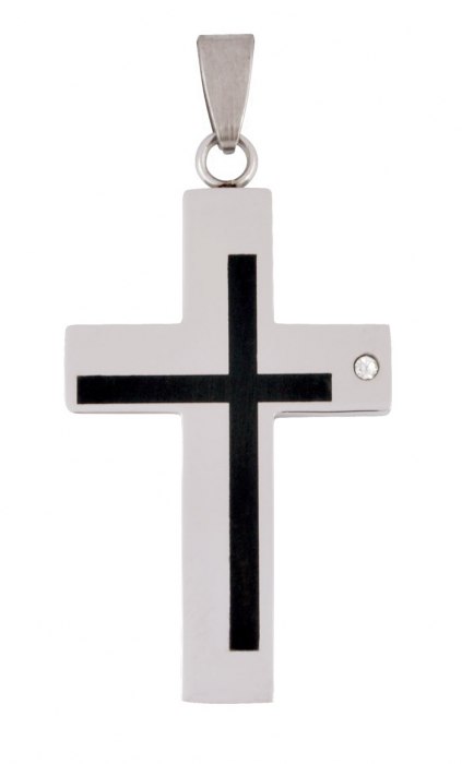 Pendente Acciaio Croce - 25X40 Mm