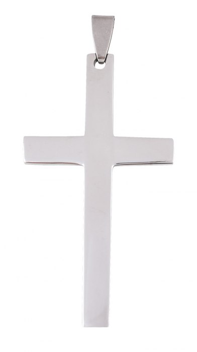 Pendente Acciaio Croce - 29X52 Mm