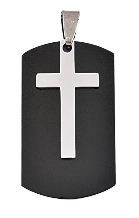Pendente Acciaio Military-Croce -23X40Mm