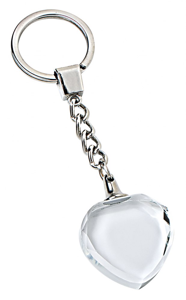 Portachiavi Vetro Cuore 30X30Mm Spesso10