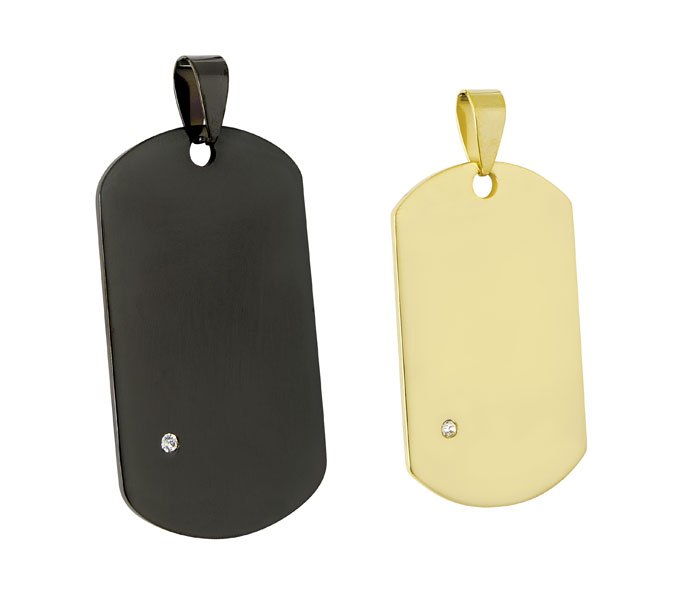 Pendente Acciaio Military Set 2Pz