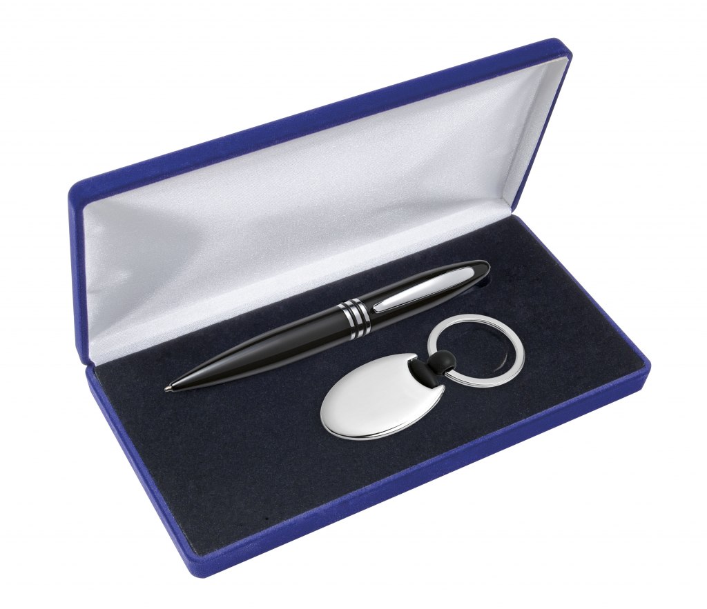Set Penna Portachiavi Cromato