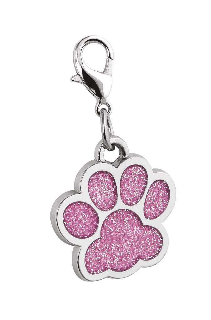 Pendente Zampa Glitter Rosa - D=25 Mm