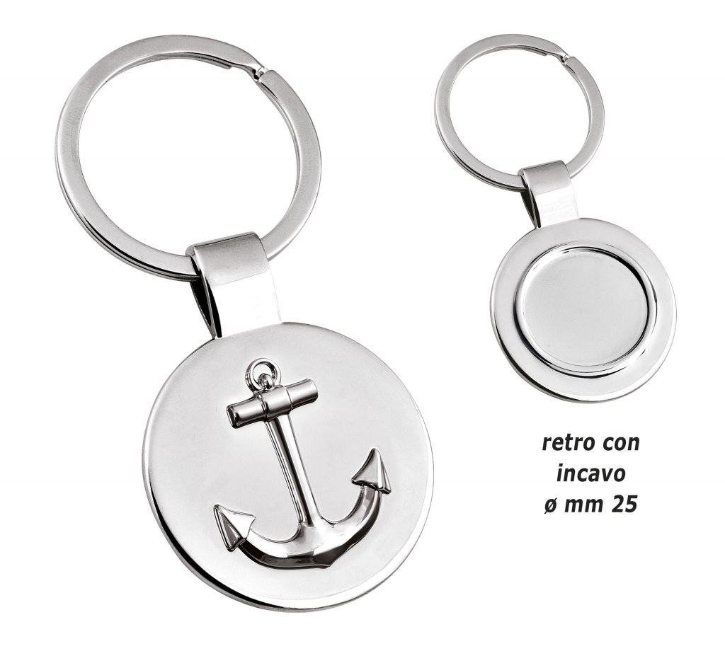 Portachiavi-Decoro Ancora-Retro C/Incavo