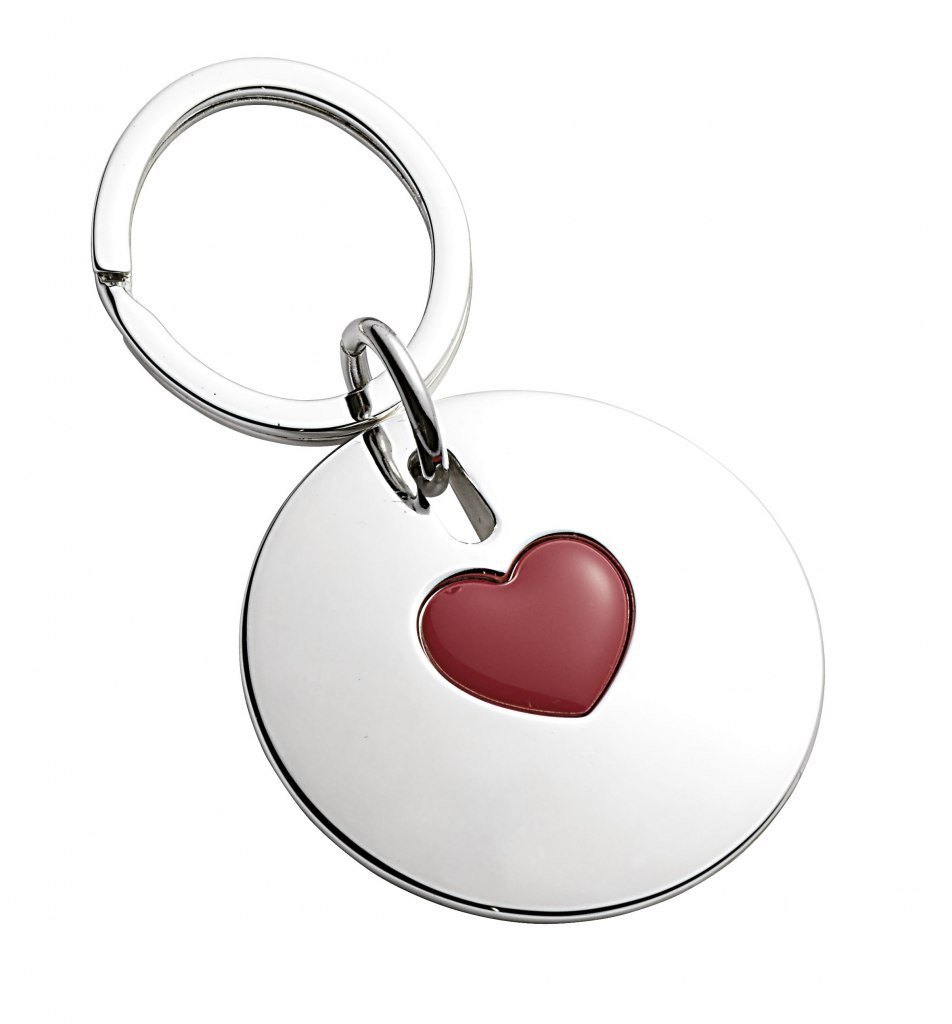 Portachiavi Rotondo Con "Cuore"