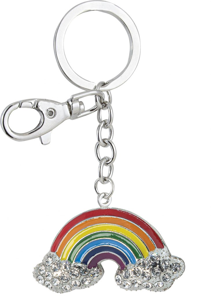Portachiavi Arcobaleno Con Strass-No Box